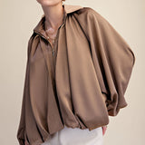 THE BALLOON BOMBER JACKET - MOCHA