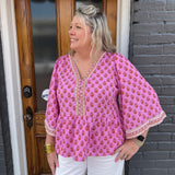 MONROE TOP - FLORAL FOULARD