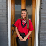 HALF SLEEVE SWEATER - RED