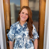 BLUE WILLOW TREE BLOUSE