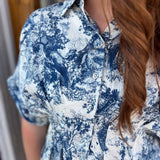 BLUE WILLOW TREE BLOUSE