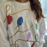 WHITE SPARKLE SWEATSHIRT