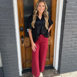 METALLIC BLOUSE - BLACK