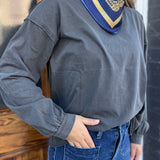 PIGMENT WASHED LS TOP - BLACK