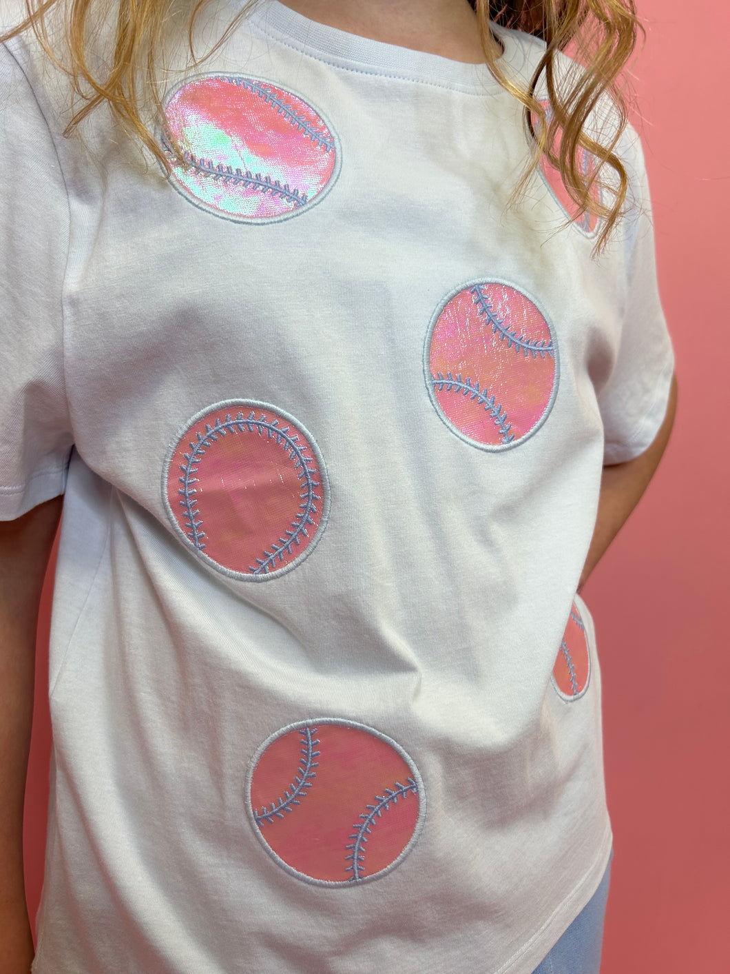 BASEBALL APPLIQUE T-SHIRT