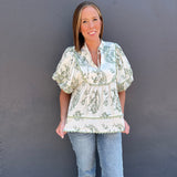 THE OLIVE PAISLEY BLOUSE