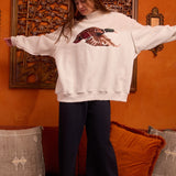 MALLARD EMBROIDERED MOCK NECK - GREY
