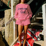 RED/WHT STRIPED SHORTS