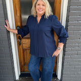 PRETTY & PLAIN TOP - NAVY