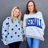 BASEBALL 2-SIDED MOCK SWEATSHIRT