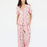 CHARLOTTE PANT SET - PINK CHRISTMAS