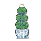 BLUE/WHITE TOPIARY DOOR HANGER