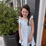 RAYNA SMOCKED DRESS - BLUE FLORAL