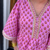 MONROE TOP - FLORAL FOULARD