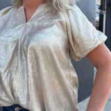 METALLIC BLOUSE - GOLD