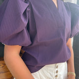 PURPLE V NECK TOP