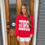 "GEORGIA" COMFY GRAPHIC SHIRT - RED