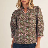 THE MARY JANE BLOUSE - BROWN