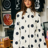 POLKA DOT JACKET - WHT/BLK
