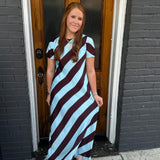 DIAGONAL STRIPE MAXI - BLU/BRW