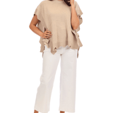 RIGSBY SCALLOP SWEATER - TAN