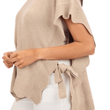 RIGSBY SCALLOP SWEATER - TAN