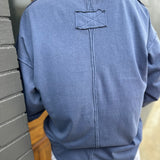 PIGMENT WASHED LS TOP - NAVY