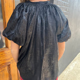METALLIC BLOUSE - BLACK