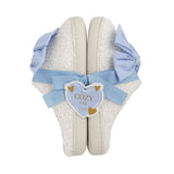 BLUE BOW SLIPPERS