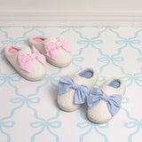 BLUE BOW SLIPPERS