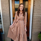 GRACELYNN DRESS IN CAMEL