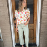 THE LISA FLORAL TOP - CREAM