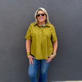 THE DANA BLOUSE - OLIVE