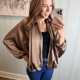 THE BALLOON BOMBER JACKET - MOCHA