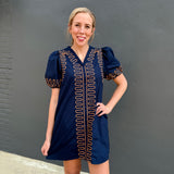 THE PAMELA DRESS - NAVY