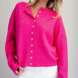 ESSENTIAL CARDIGAN - HOT PINK