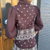 THE EMBROIDERED SHORTS SET - BROWN