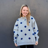 BASEBALL 2-SIDED MOCK SWEATSHIRT