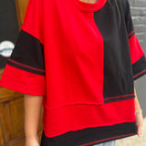 OVERSIZED GAMEDAY TEE - RED/BLK