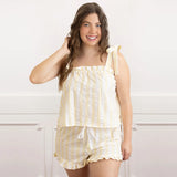 TIE TOP PJ SET - YELLOW STRIPE