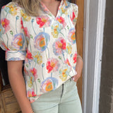 THE LISA FLORAL TOP - CREAM