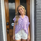 EMERSON LILAC BOWS TOP