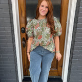 NINA OPEN MEADOWS TOP - GREEN