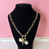 POPPY BEADED CROSS & PEARL