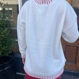 WILDER BOW SWEATER - WHITE
