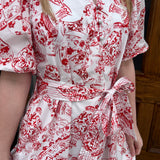 GINGER JAR PRINT DRESS - RED
