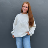 'GEORGIA' EMBROIDERED MOCK NECK - GREY