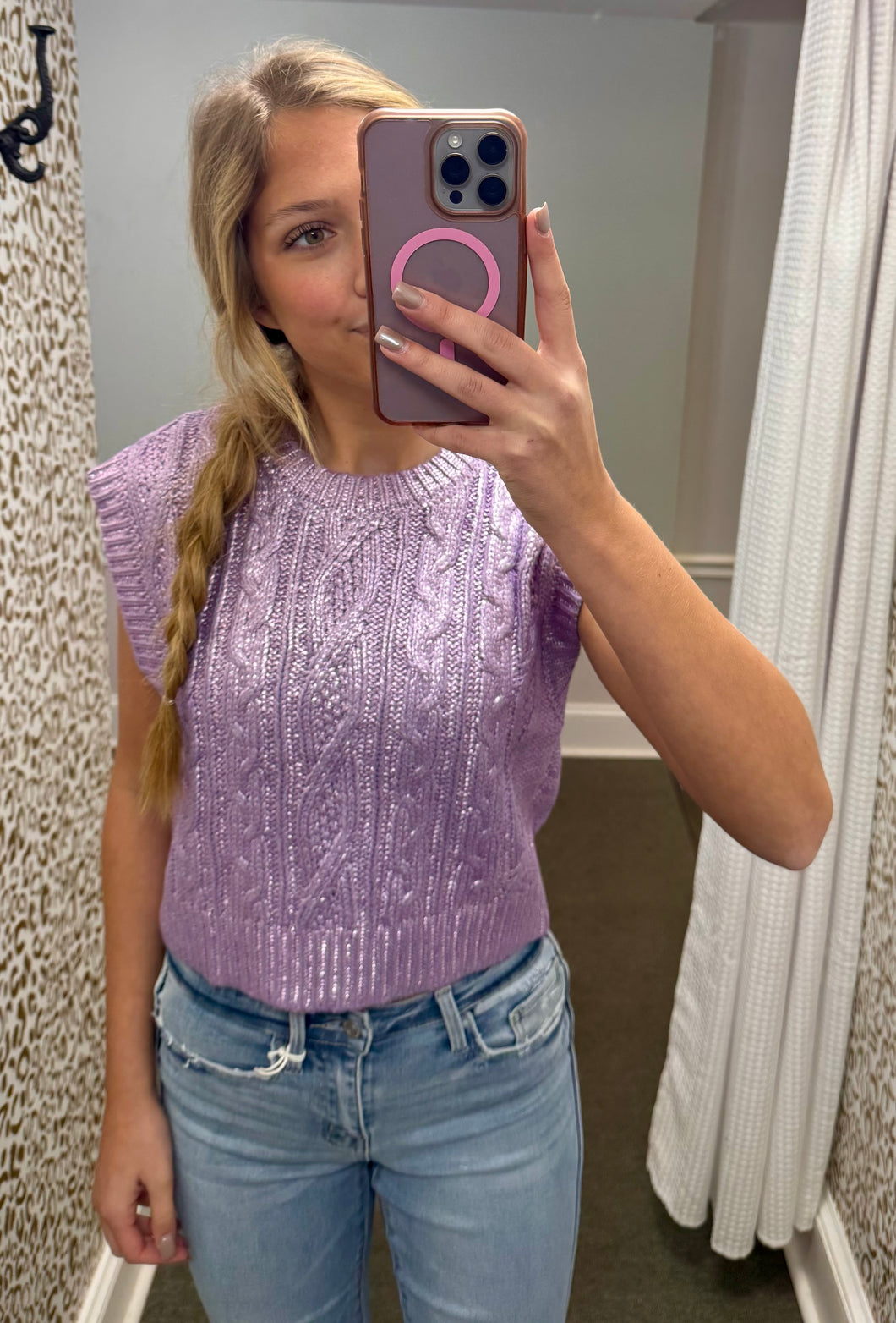 LILAC CROPPED SWEATER