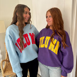 LULUMAC SWEATSHIRT - LT BLUE/RED