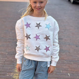 GIRLS STAR PATCH SWEATSHIRT